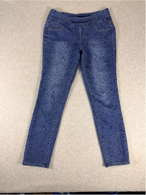 JAG Jeans High Rise Slim Leg Pull On‎ Paisley Print Stretch Jeans Womens 18